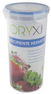 ORYX Recipiente Hermetico Plastico Redondo 1.600 ml. Ø 12 x 24 (Alt.) cm.
