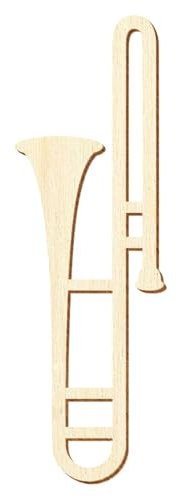 Holz Posaune - Deko Zuschnitte 5-50cm, Größe:5cm, Pack mit:1 Stück