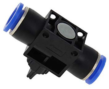 MroMax Schlauchkupplung aus Kunststoff, 4 mm, Kugelhahn, Blau/Schwarz, 1 Stück, MRO190910J-0097, 12mm, 1pcs