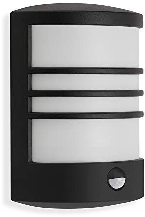 Telefunken - LED Außenwandleuchte, Außenwandlampe inkl. Bewegungssensor, inkl. Dämmerungssensor, 12 Watt, 1.200 Lumen, 4.000 Kelvin, IP44, Weiß/Schwarz, 245x180x95mm (LxBxH