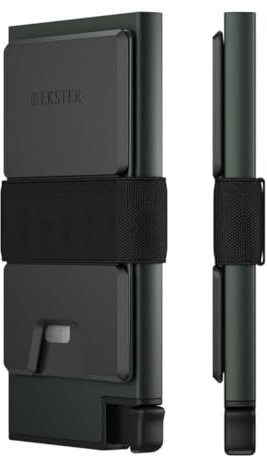 Ekster Portefeuille avec Porte-Cartes en Aluminium | Portefeuille RFID pour Homme et Femme | Portefeuille Fin et Minimaliste en Aluminium avec Porte-Cartes Pop-up (minerai Vert)