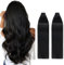 Silk-co Tape in Extensions Echthaar 40stk, Remy Tape Extensions Echthaar, Skin Weft Haarextensions Kleber Tape in Haarverlängerung 100g 01# Rabenschwarz 60cm