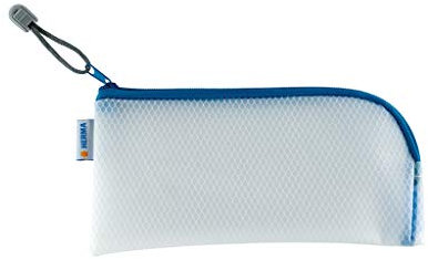HERMA Dokumententasche mit Reißverschluss, kleine wasserdichte Reißverschlusstasche, verschließbare Dokumentenmappe aus Kunstoff mit Zipper, halb-transparent, 23 x 11 cm, blau