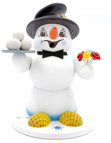 Kuhnert - Erzgebirgische Holzkunst Räuchermann Räucherfigur Schneemann 19cm - Gentleman
