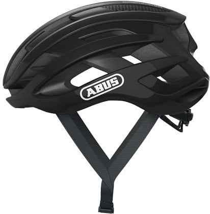 ABUS Rennradhelm AirBreaker - High-End Fahrradhelm für den professionellen Radsport - für Jugendliche und Erwachsene - Helm für Damen und Herren - Schwarz Glänzend, Größe L