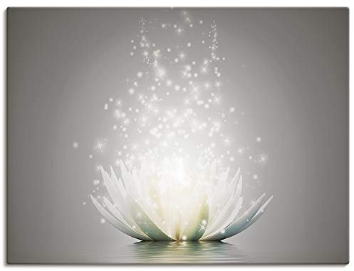 ARTLAND Wanddeko Leinwand Bilder Wandbild Blumen Lotusblume Blüte Natur Seerose Abstrakt Kunst S7FD