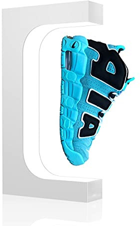 UVEHAS Levitating Shoe Display Magnetic Levitation Sneaker Stand with LED Light, Rotating Floating Holder Rack for Shoes Collectors Advertising Exhibition Shoe Store Show Home Decoration, White