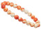 ELEDORO echtes Edelstein Perlen Armband - Natürliche Chakra Power Steine, Stretch Design, 8mm (Achat orange weiß)