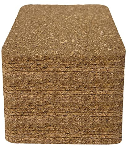 24 Stück Getränke-Untersetzer aus Kork Glas-Untersetzer Tee-Untersetzer Korkuntersetzer Natur Retro, Geeignet für Büro Home Restaurant (Quadrat 9.5 x 9.5cm)