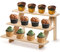 Coloch 3 Tier Wood Display Stand, Wooden Cupcake Stand, Rustic Retail Display Riser Jewelry Holder Stand, for Cupcakes, Desserts, Brooch, Bracelet, Tabletop Jewelry Display, 40 x 26x 23cm