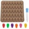 1 PC 40 Cavité moule en silicone en forme de tête de mort mini moules en silicone pour Halloween avec 1 compte-gouttes pour chocolat, bonbons, gelée