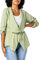 Sublevel Damen Blazer zum Binden Lässig Light-Green S