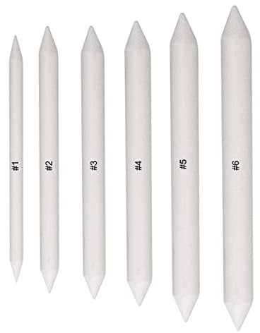Cozlly 6 Stk Papierwischer zum Zeichnen, Papierstift Wischer, Blending Stift für Skizzenzeichnen und Detailmalerei