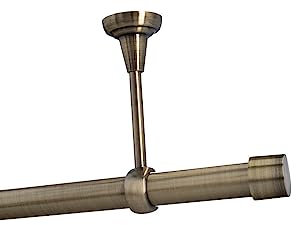 Sento 25mm Gardinenstange Vorhangstange 1-läufig Deckenmontage Messing Antik 120 cm Albana