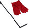 L Ash Rake Scraper Wood Burner Fire Coal Steel BBQ & Heat Resistant Gloves