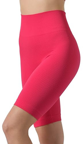 Risalti Radlerhose Damen Kurz für Kleid Rippenstoff Sara - Kurze Radlerhose Damen Elegant, Shorts Damen High Waist, Kurze Sporthose Damen aus Mikrofaser, Nahtlose Sport Shorts Damen - Made in Italy
