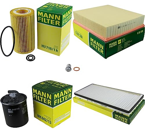 EISENFELS Filter Set Inspektionspaket erstellt mit MANN-FILTER Ölfilter HU 718/1 k, Luftfilter C 32 338, Kraftstofffilter WK 842/13, Innenraumfilter CU 3858, Verschlussschraube
