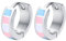 OAKKY Unisex 4mm Einzigartige Cool Bunte Streifen Homosexuelle LGBT Gay Stolz Kleine Huggie Hoop Transgender Ohrringe Edelstahl Ohrstecker Piercings