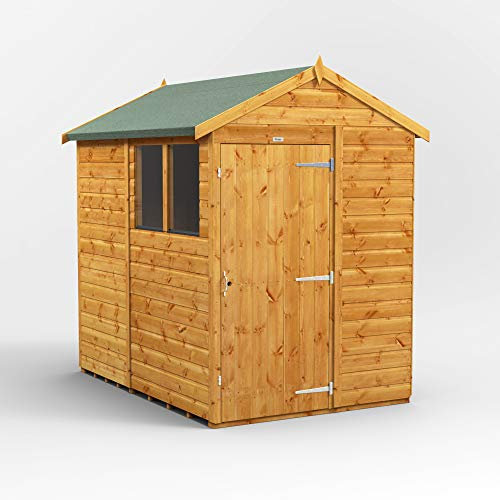 POWER High Grade Premium Apex Garden Wooden Shed with Security Features, PVC Window Sills, Door & Window Flexibility, made from Extra Thick Timber & Toughened Glass