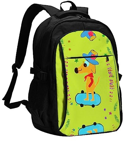 BHCASE Sac à dos USB avec câble de données USB et prise de musique, confortable et robuste, grande capacité, Noir , taille unique