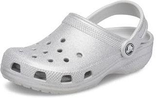 Crocs Kids' Classic Glitter Clog 28-29 EU Silver Glitter