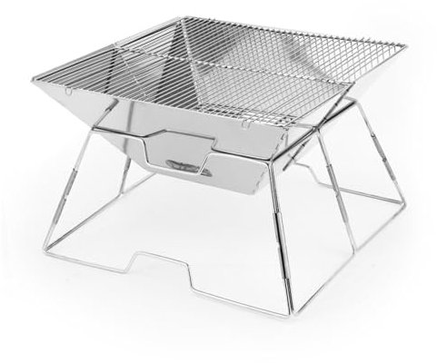 Valcla Holzkohlegrill Outdoor BBQ Klappbarer Feuertisch Edelstahl Grill Tragbarer Holzofen Outdoor Grill Camping BBQ Grill für Draussen Garten Partys