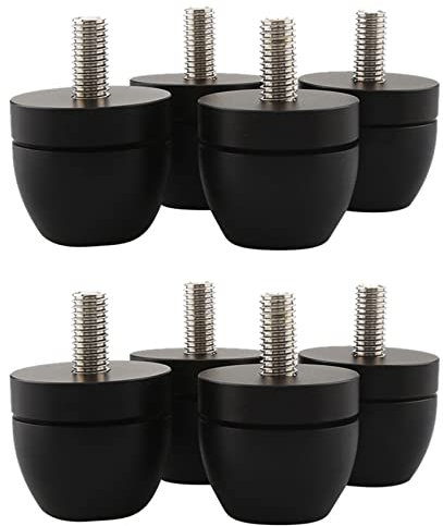 Lubrol Pack of 8 Aluminium Shockproof Spike Pads Insulation Stand Feet Amplifier Speaker Player Subwoofer Suspension Foot Pads, Black