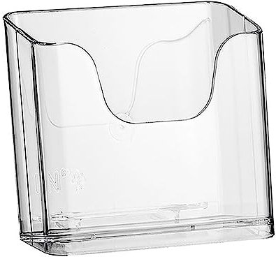 ogoPLUS 5 Stück Prospektständer DIN A6 Hochformat/Prospekthalter Flyer-Ständer Werbung Aufsteller Tisch-Prospektständer/Prospektbox/Werbung, glasklar, leichte Neigung für optimales Blickfeld