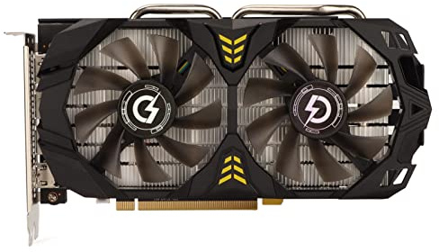Yanmis RX 580-Grafikkarte, 256 Bit, 8 GB GDDR5, 1244/7000 MHz, PCI Express 2.0-Gaming-GPU-Grafikkarte, HDMI DPx3 mit Zwei Lüftern für Büro- und PC-Gaming
