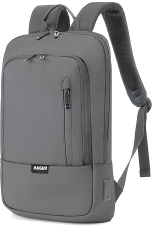 AUGUR Business Slim Rucksack für Männer 15,6 Zoll wasserdicht Laptop-Rucksack Computer Notebooks leichte kleine Rucksäcke für Reisen/Business/Arbeit(Grau)