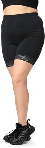 Merry Style Große Größen Damen Kurze Leggings aus Viskose mit Spitze MS10-453