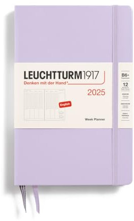 LEUCHTTURM1917 371021 Wochenplaner Paperback (B6+) 2025, Lilac, Englisch