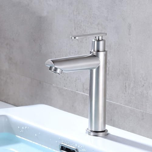 Trintion Wasserhahn Kaltwasser Armatur Standventil Wasserhahn Waschbecken für Küchenarmatur Bad Gäste