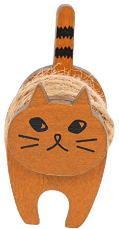 HAWILLOSCH Simpatico Avvolgicavo in Legno con Motivo a Gatto Accessorio Decorativo per La Casa