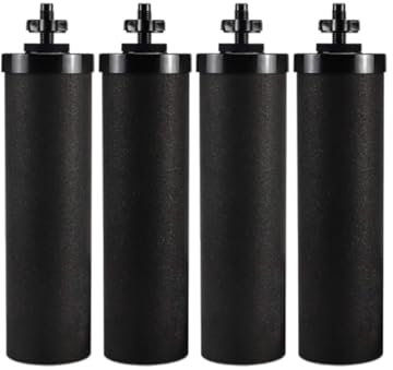 Lot de 4 filtres à eau de rechange pour système de filtres à charbon actif Berkey BB9-2 compatibles avec les éléments de purification de filtre à gravité Berkey