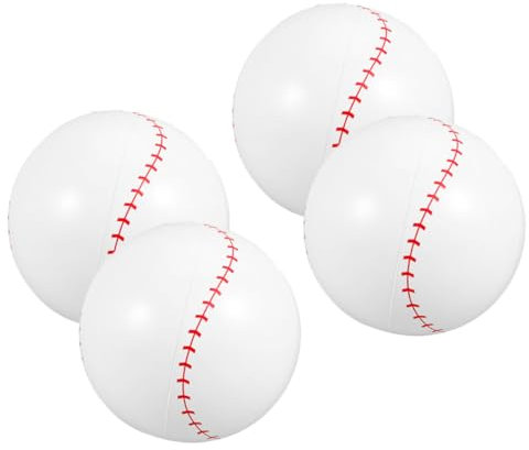 CIYODO 4pcs Inflatable Baseball Pool Balls Blowing-up Playthings for Teens Beach Balls for Family Fun