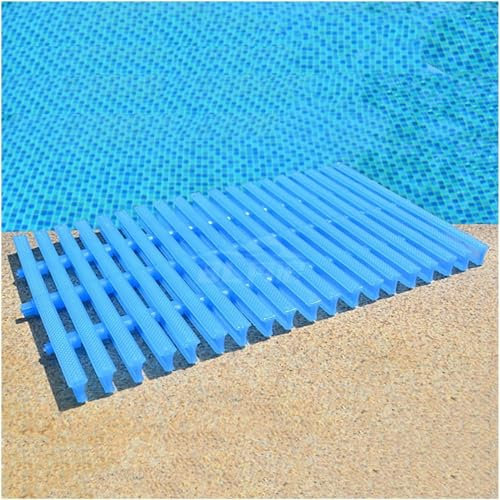ELzEy Rejilla De Plástico De PVC Rejilla De Drenaje De Plástico para Piscina, Rejilla De Cubierta Antideslizante Cubierta De Drenaje Rejilla De Desbordamiento para Piscinas(Azul,18cm)