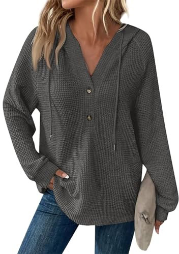 Hoodie Damen, Shirt Damen Ugly Sweater Activewear Für Pullover Oversized Hoodie Beheizbarer Damen Mode Skipulli Langarm Fleecepullover Ski Pullover Bedrucken Big Hoodie (2-Dunkel Grau,3XL)