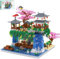 CAXIMSY Cherry Blossom Bonsai Tree House Architecture Building Block Sets Japanese Peach Blossom Pool Micro Mini Treehouse Building Model Toy Gift for Kids Adults 3800 pieces