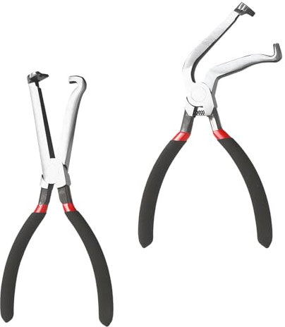 2pcs Electrical Disconnect Pliers - Straight and Curved Handle Electrical Connectors Pliers, Carbon Steel with Anti Slip Handle Spark Plug Removal Home Tool for Car Repair