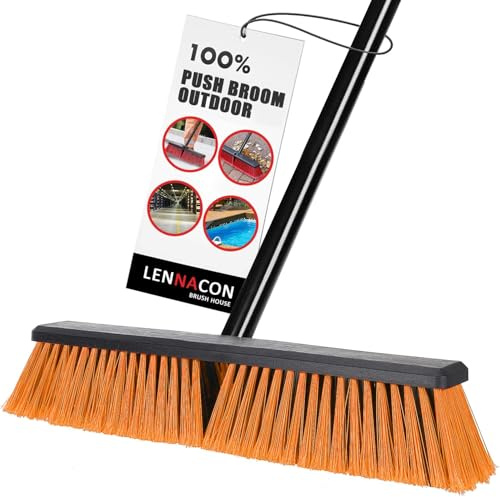 45,7 cm großer Besen für den Außenbereich, strapazierfähig, Schneebesen mit langem Griff, Ladenbesen, Garage, Schubbesen für Garten, Terrasse, Garage, Bad, Küche, Wanne, Teppich, Fliesen, Deck, Beton,