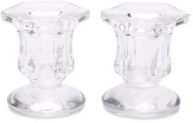 2 portavelas de cristal vintage para decoración del hogar, candelabros de cristal