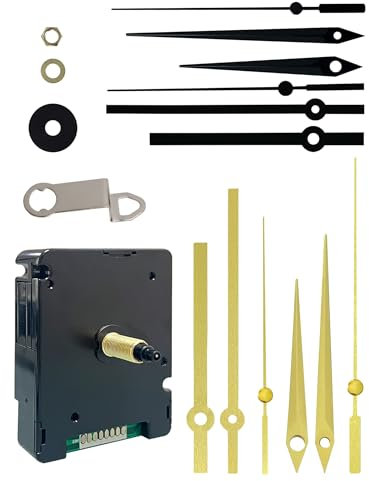 MakerTick DCF 77 Funk-Uhrwerk Set – 4 Zeigerpaare & geräuschloser, präziser Quarzmechanismus für Wanduhren, Reparatur & Eigenbau (72×56×19 mm)