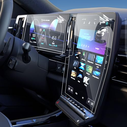 LANTU Nano Series Lot de 4 films de protection d'écran pour Renault Austral, Espace 6, Rafale et Megane E-Tech 2024-2025 avec navigation 12 + 12,3 Film de protection d'écran pour cockpit 6H