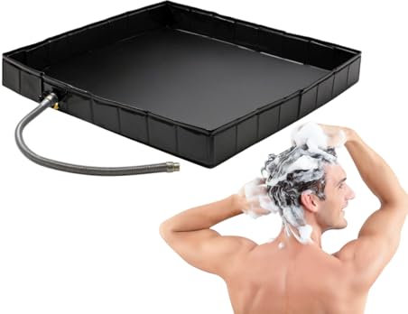 Tragbare Duschwanne | Duschkabine für den Außenbereich mit Ablaufloch – weiches Becken für Tierbäder, Camping, Garten, Sauna, Terrasse