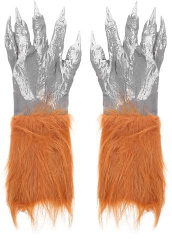 FRCOLOR Halloween Werwolf Handschuhe Pelzige Krallenhandschuhe Für Erwachsene Und Kinder Realistische Blutige Werwolf Hände Party Kostüm Zubehör