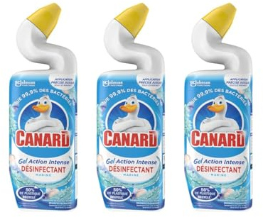 CANARD WC-Reiniger & Desinfektionsgel Intensiv – 3 Flaschen x 750 ml – Duft Marine
