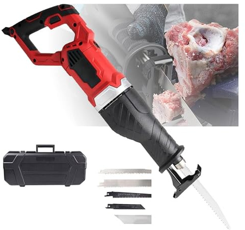 Vickyyy Scie à os à viande électrique de 900 W, coupe viande alternative commerciale, rotrot180°, avec poignée antidérapante et jeu de couteau, pour couper les côtelettes de viande congel.