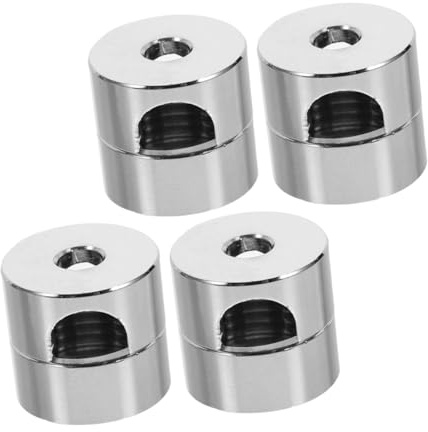 WATIIFUFU Set 4 Ganci per Cavi Elettrici in Alluminio Cromato Fermacavo Robusto per Lampadari da Soffitto Fai da Te Compatibile Luci Sospese e Gestione Cavi Ordinata