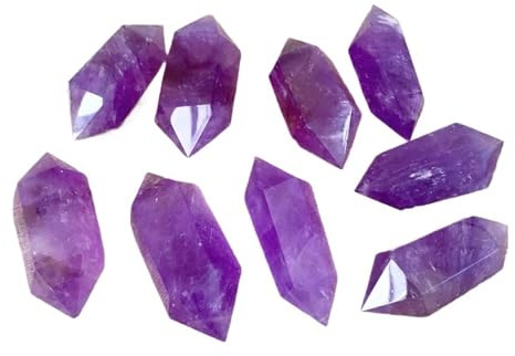 HGETJOHXEM Pietra di di Quarzo Bacchetta Magica Pietra a Doppia estremità 9 Pezzi